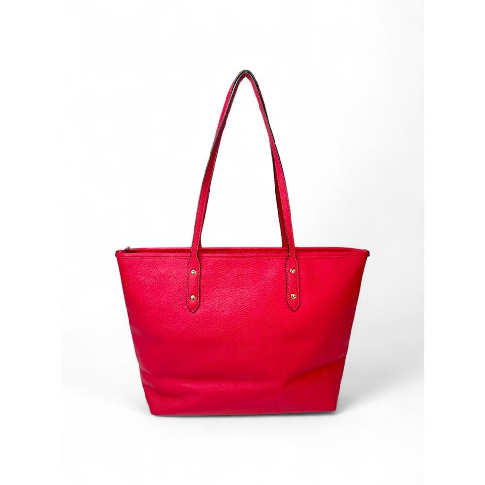 Coach City Zip Tote Cerise Hot Pink Crossgrain Leather Shoulder Bag - Picture 5 of 11